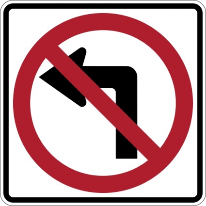 Download No Left Turn Sign clip art Vector Free