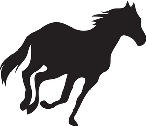 Gait Clipart Image - A trotting horse's silhouette