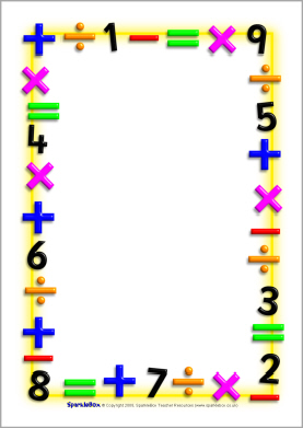 Maths-themed A4 page borders (SB1210) - SparkleBox