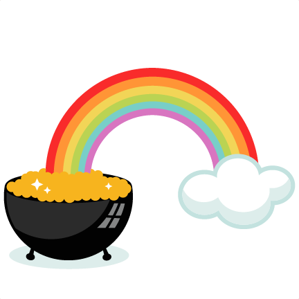 Rainbow with pot of gold clipart