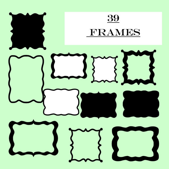 INSTANT DOWNLOAD 39 Doodle Frame Clip Art Set by aprilhovjacky