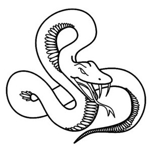 Outline Tribal Snake Tattoo Design | Tattoobite.com