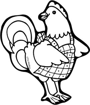 Little red hen clipart black and white