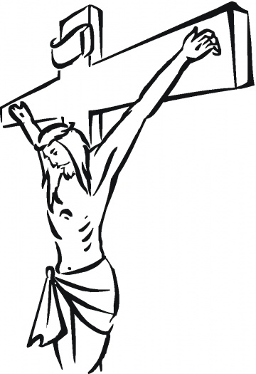 Christ crucified on the cross coloring page | Super Coloring