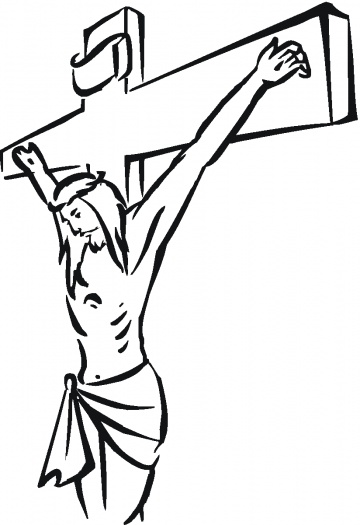 Christ Crucified On The Cross Coloring Page Super Coloring Clipart