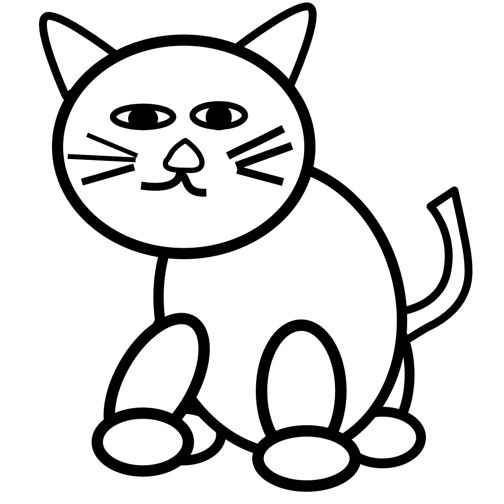 Cat clipart black and white sketch outline