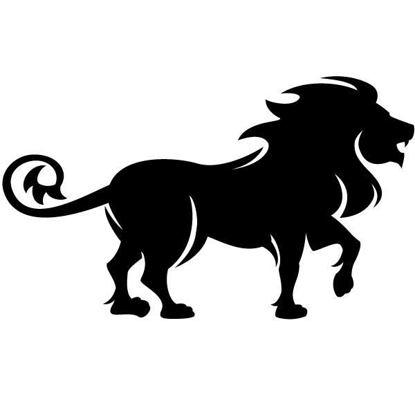 free black and white lion clipart - photo #14
