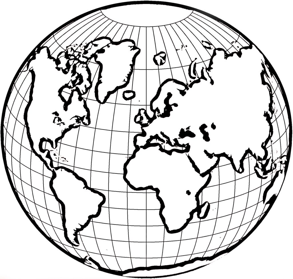 World Globe Coloring Page - Education - Simple World Map Coloring ...