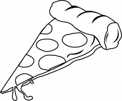 Pizza Black And White Clipart