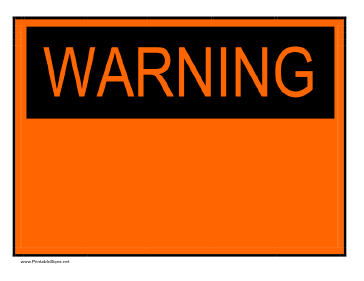 Printable Warning Sign