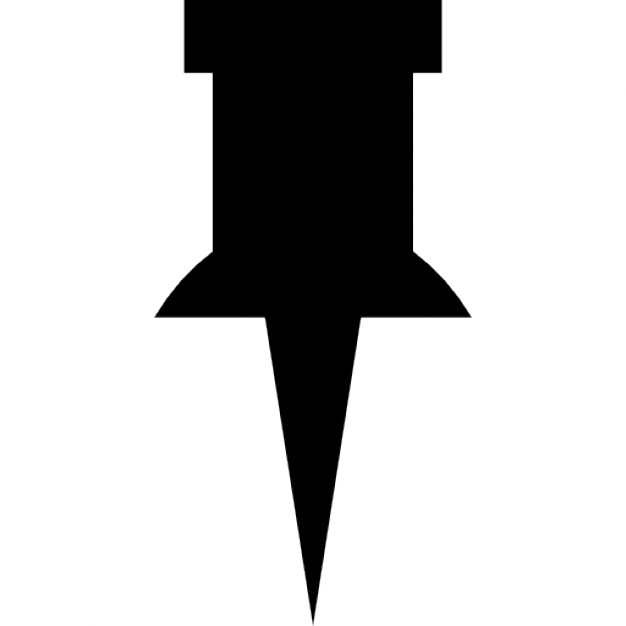 Thumb tack black shape Icons | Free Download