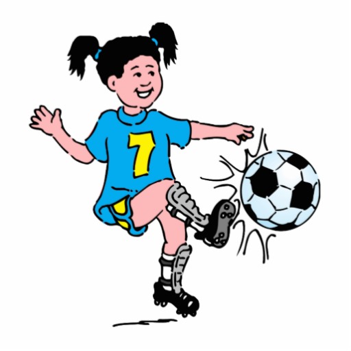 Girl playing soccer clipart
