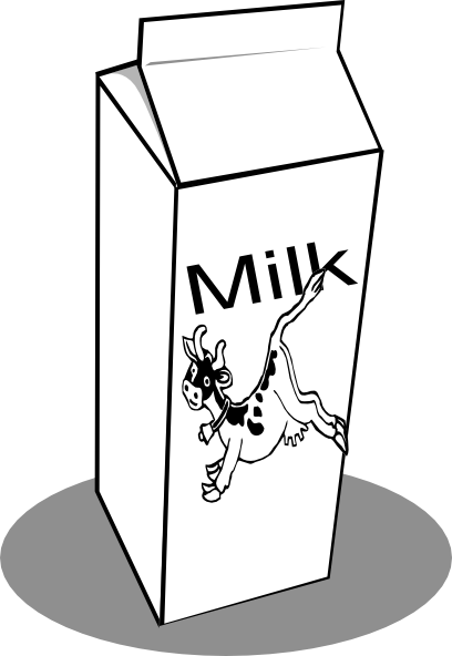 Milk carton clipart black and white