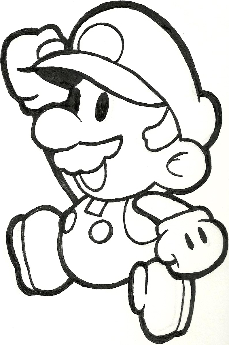 Mario line drawing.