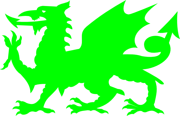 Lime Welsh Dragon clip art - vector clip art online, royalty free ...