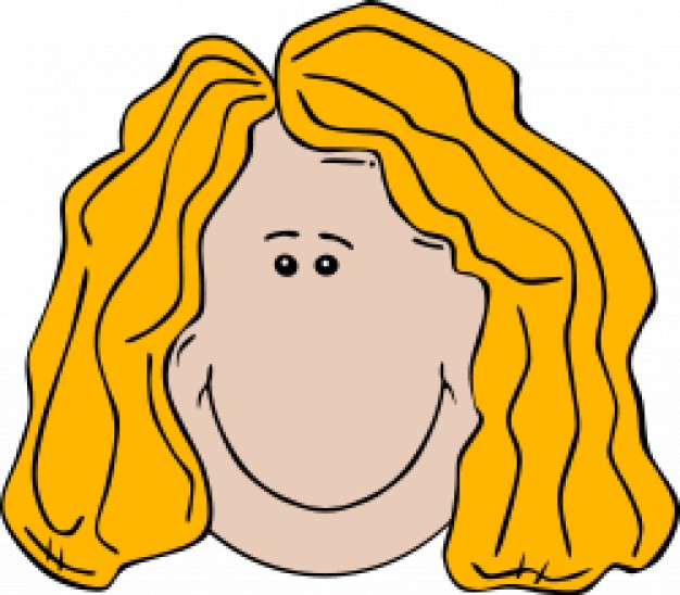girl head smiley with blonde hair | Download free Vector