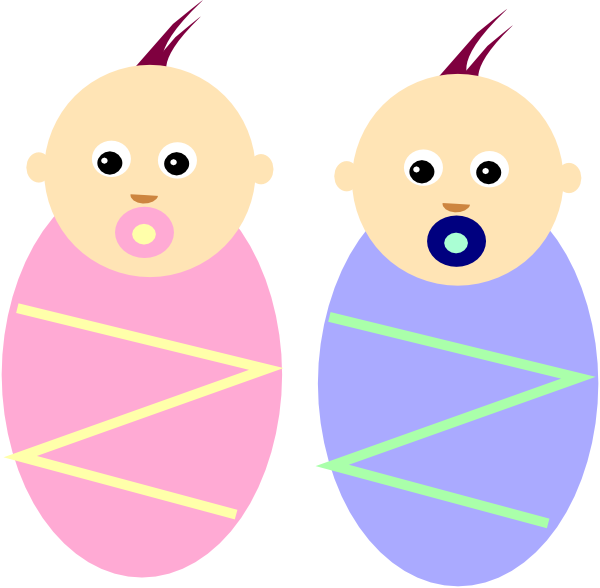 Boy Girl Twin Babies Clip Art - vector clip art ...
