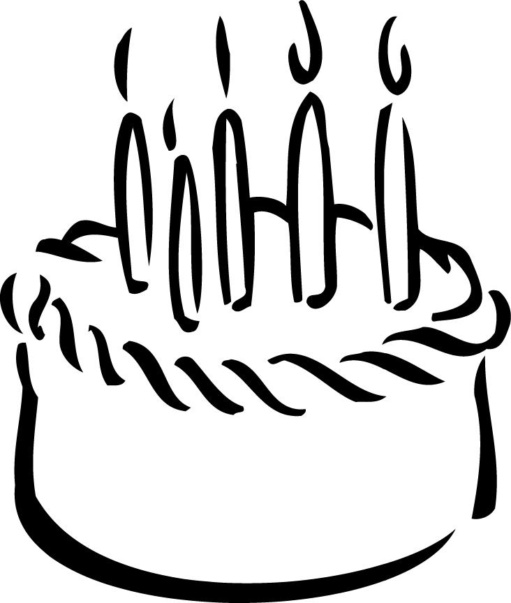birthday cake outline printable for kidz - Coloring Point ...
