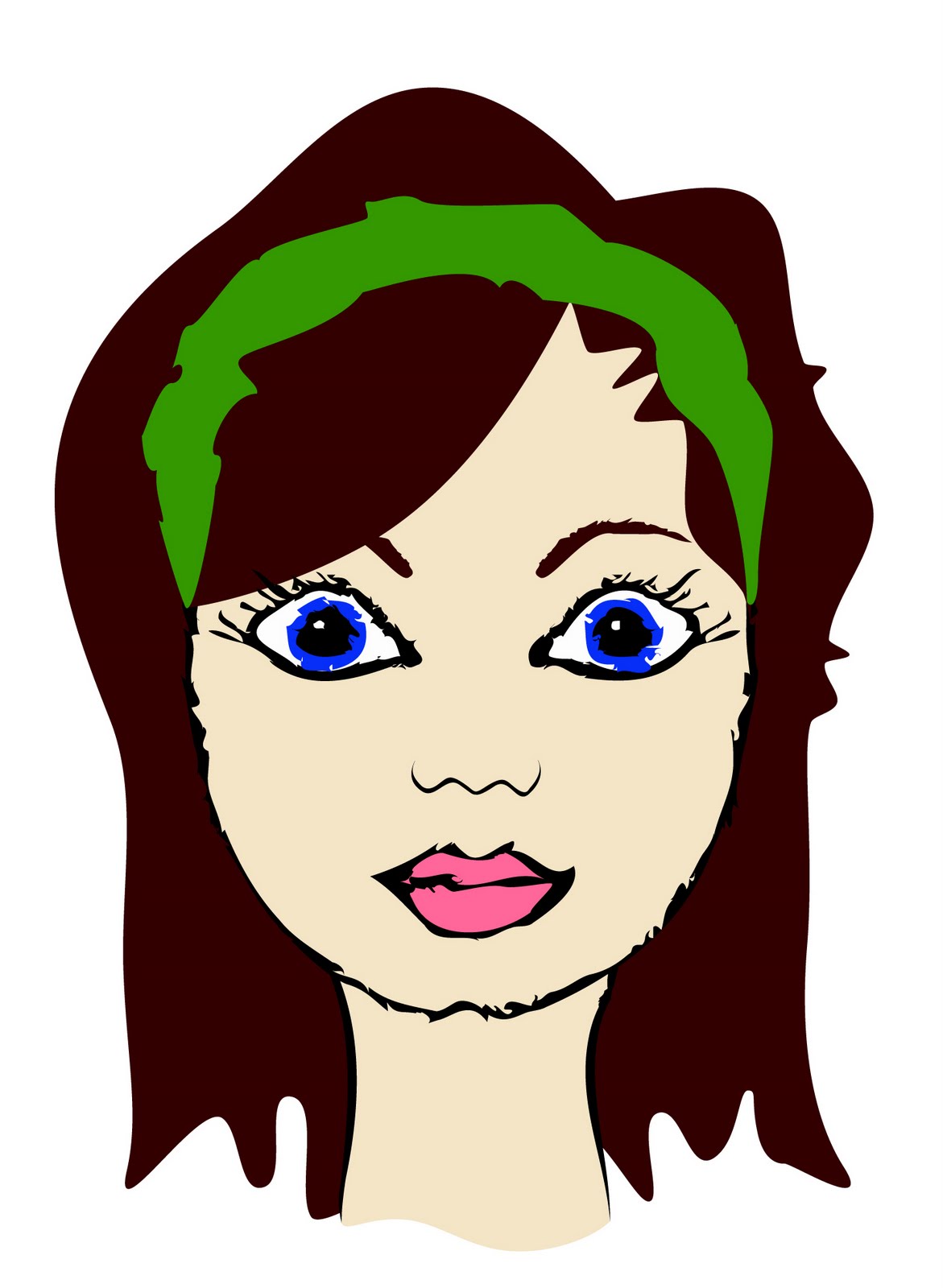 Cartoon Girl With Brown Hair