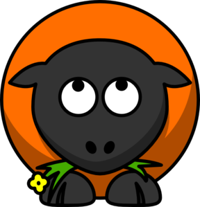 Orange Cartoon Sheep Looking Up clip art - vector clip art online ...