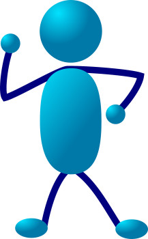 Blue cartoon walking people,stick figure vectorFree PSD,