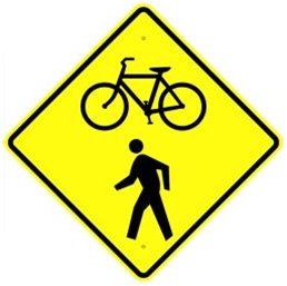 BICYCLE PEDESTRIAN CROSSING Sign