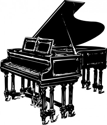 Piano black/white Vector clip art - Free vector for free download