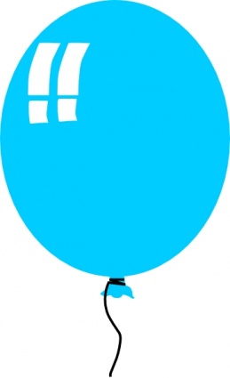 Helium Blue Balloon clip art vector, free vectors