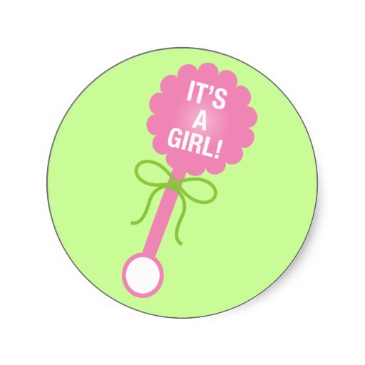 Its A Girl Pink Baby Rattle Sticker From Zazzle | Beauty & Fashion