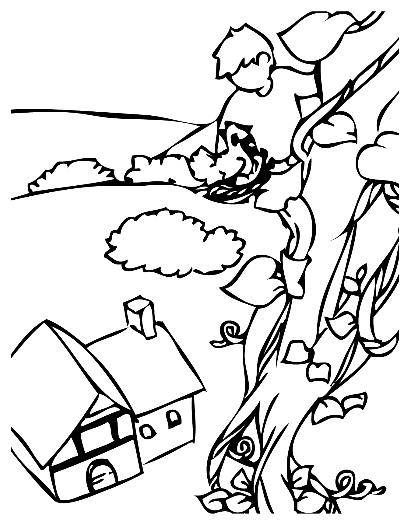 jack in the beanstalk coloring pages - photo #14