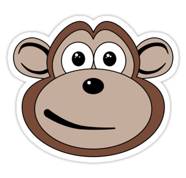 Cartoon Monkey Face" Stickers by mdkgraphics | Redbubble