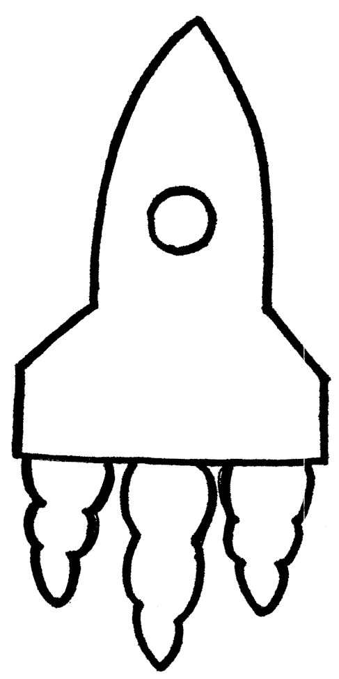 rocket ship clipart black and white - photo #24