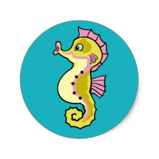 Cartoon Seahorse Stickers | Zazzle