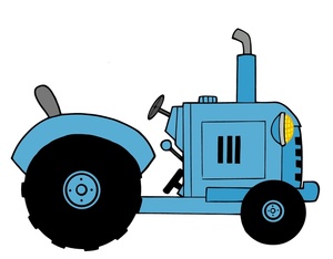Tractor Clipart Image - Blue Cartoon Tractor