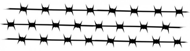 Straight barbed wire sections vector | Download free Vector