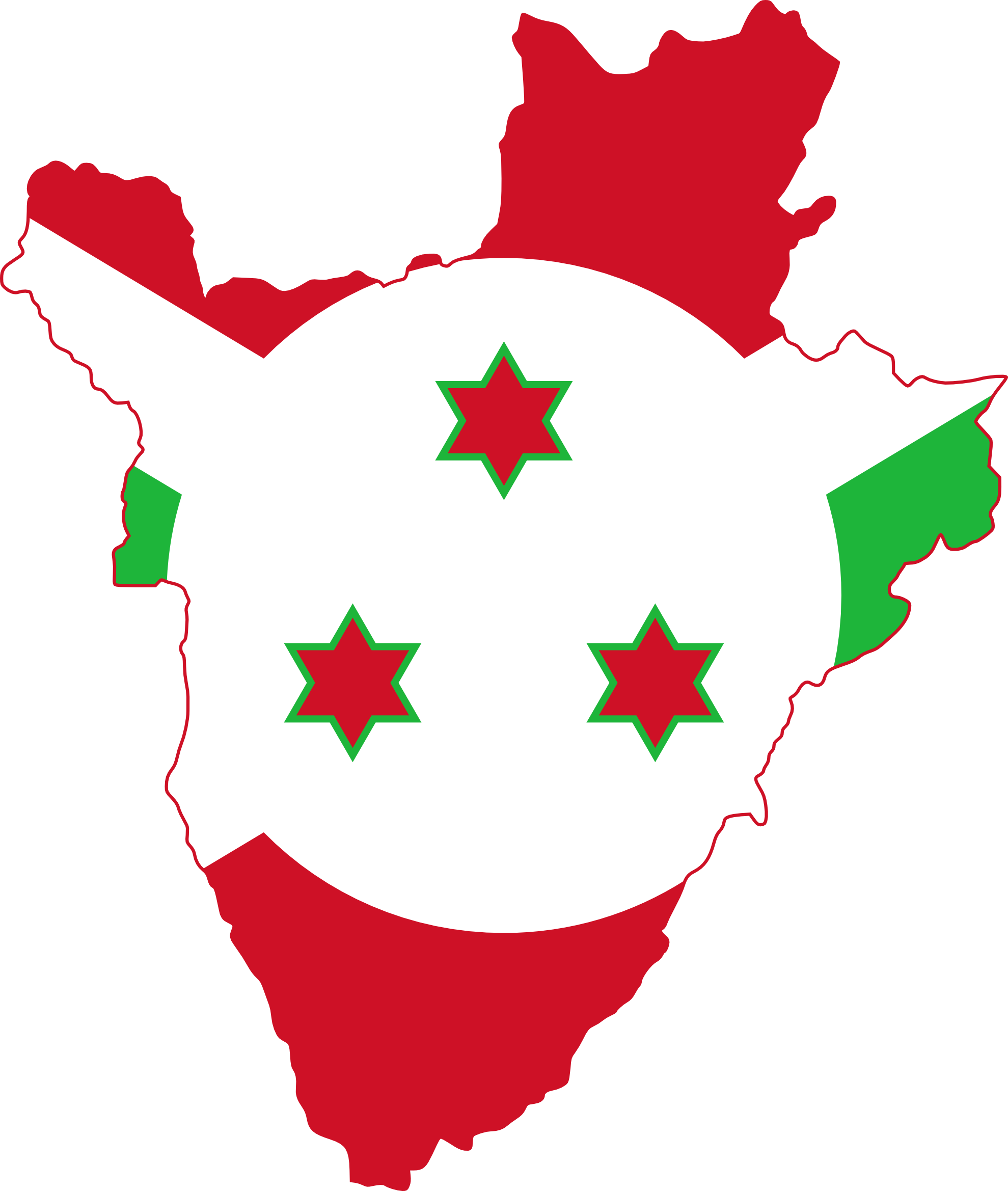 686 views Clip Art: Flag Map of Burundi Drapeau Bandiera ...