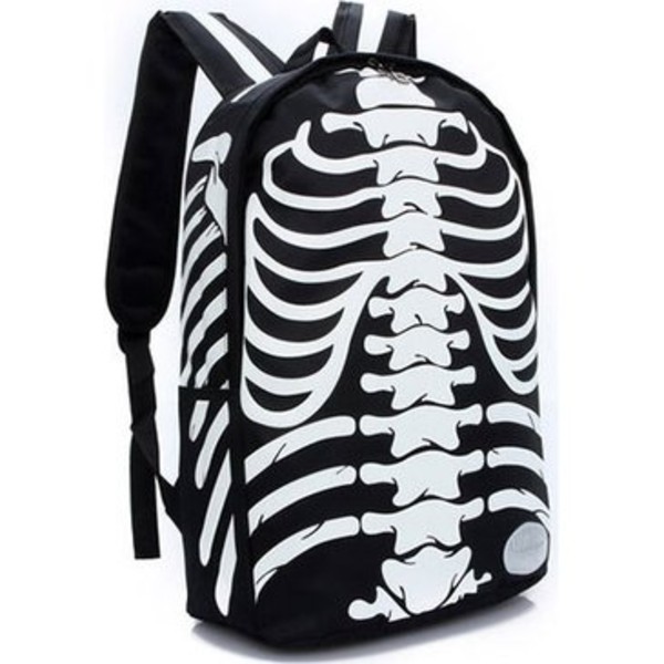 Deathrock Skeleton Rib Cage School Backpack:Amazon:Shoes