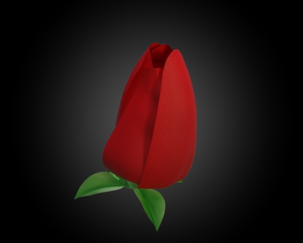 3d model animation rose flower petal