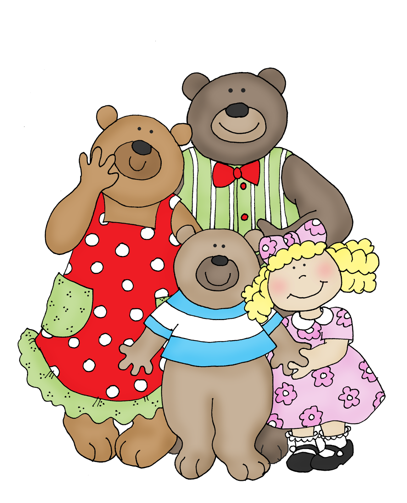 Free Dearie Dolls Digi Stamps: Goldilocks and the Three Bears