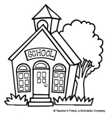 Schoolhouse Black And White Clipart