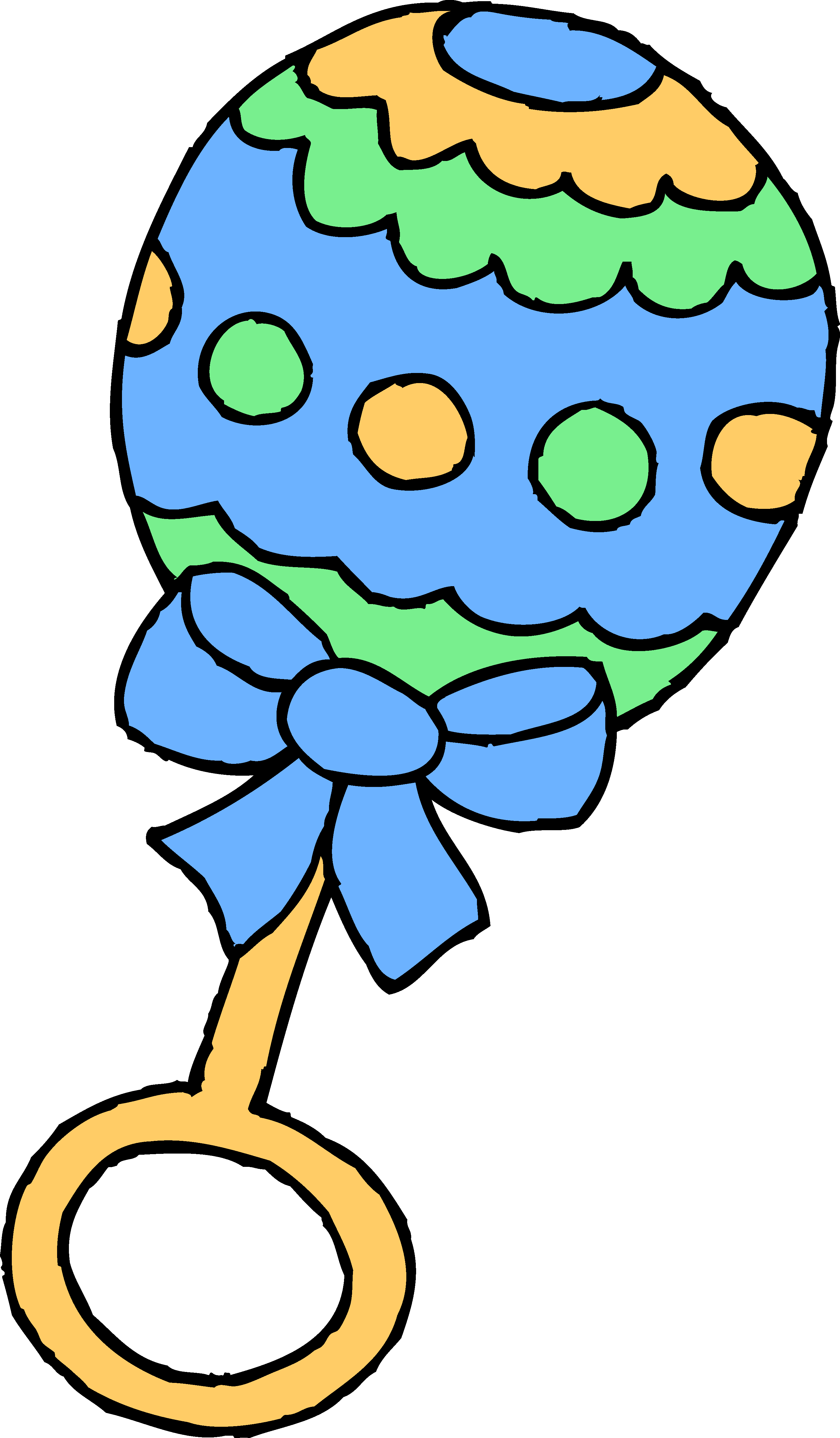 Blue baby rattle clipart