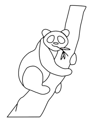 Panda Coloring Page Cartoon Bear with Bamboo | Just Free Image ...