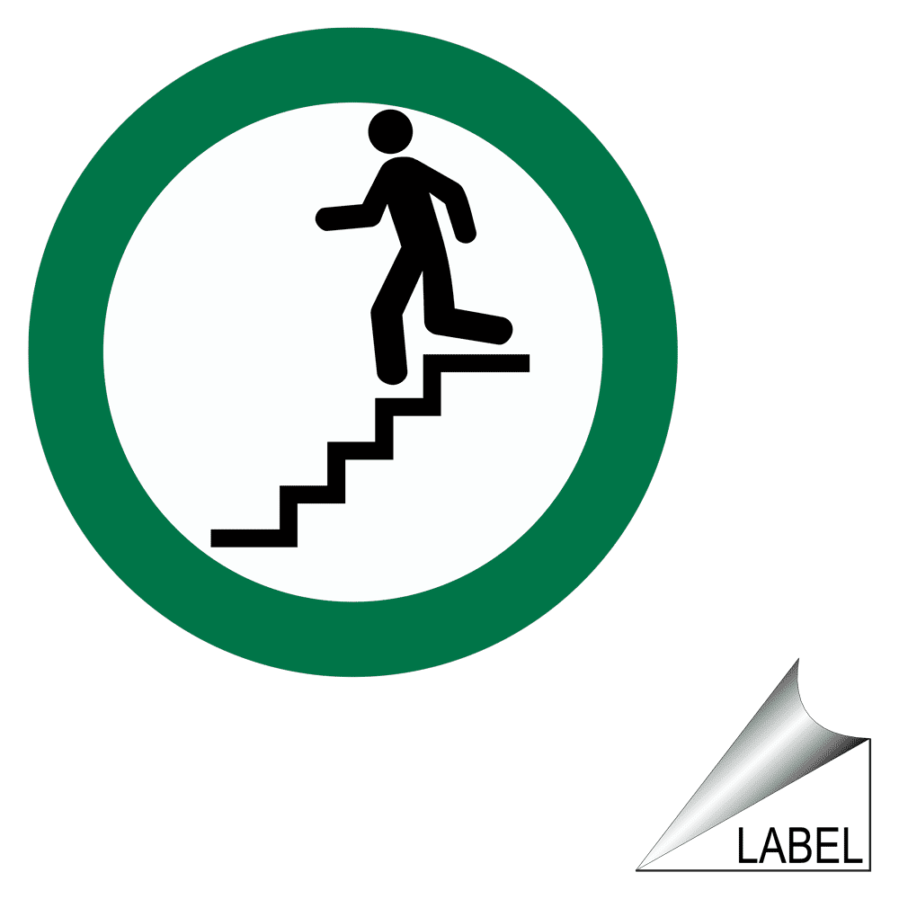 Use Stairs Symbol Label Label-Prohib-1076-a Elevator / Escalator