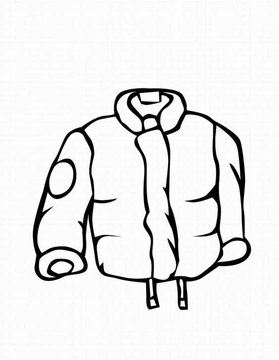 Simple coloring page of a coat clipart best - Pipress.net