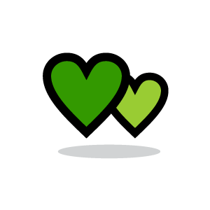 Green fancy hearts clipart