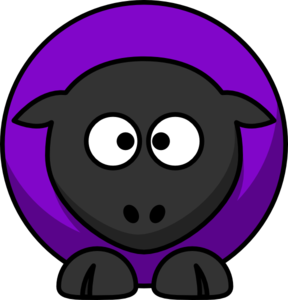 Sheep Looking Cross-eyed Purple Clip Art - vector ...