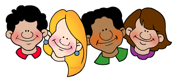 Free Family and Friends Clip Art by Phillip Martin, Four Students