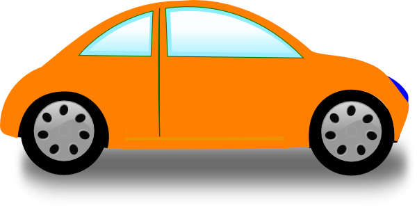 Small orange car clipart
