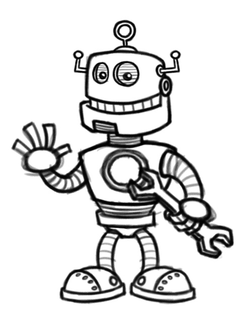 Robot Cartoon Character Mascot Design