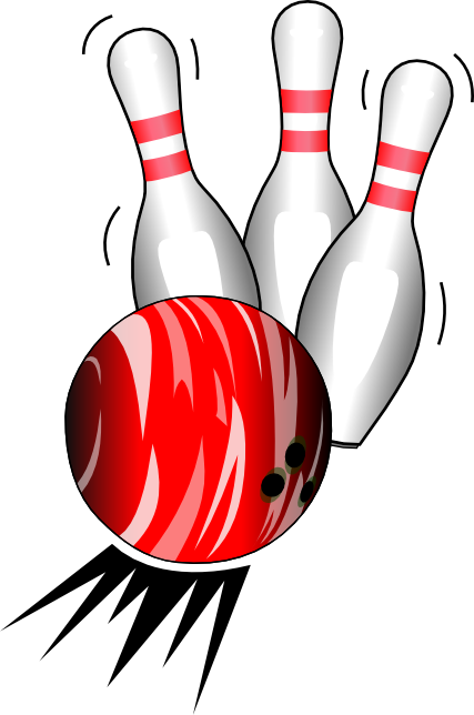 Bowling pin and ball clipart